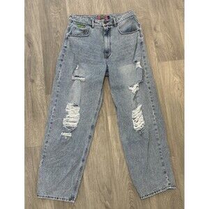 Empyre Juniors Distressed Straight Leg Jeans Y2K Grunge‎ Skater Size 11